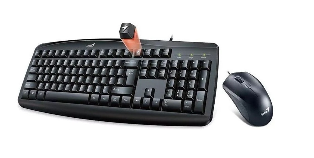 Combo teclado + Mouse Alámbrico USB KM-200 Negro Genius Teclado + Mouse Genius Km-200 Smart Usb - Imagen 1
