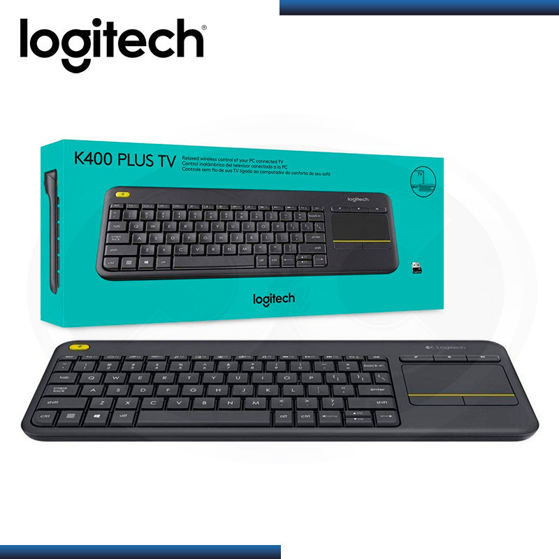 teclado-logitech-k400-plus-tv-wireless-touchpad-black-pn920-007123 Teclado Inalambrico K400 Plus con touchpad - Imagen 1