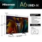 Televisor HISENSE 70 Pulgadas LED Uhd4K Smart TV - Imagen 3