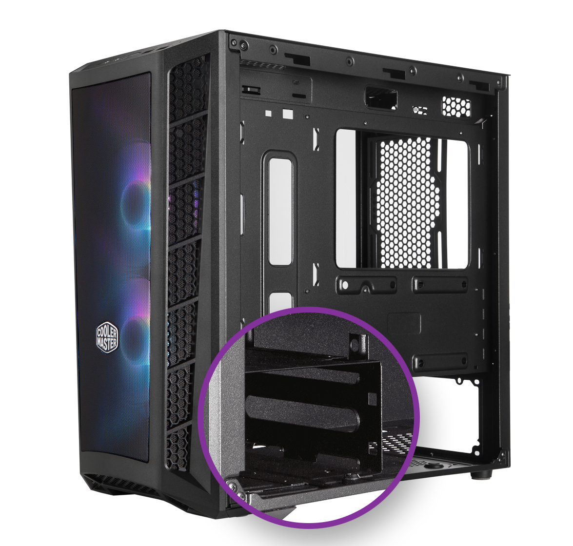 R Chasis Cooler Templado + 2 Fan Argb Master Box MB311L ARGB Vidrio - Imagen 1