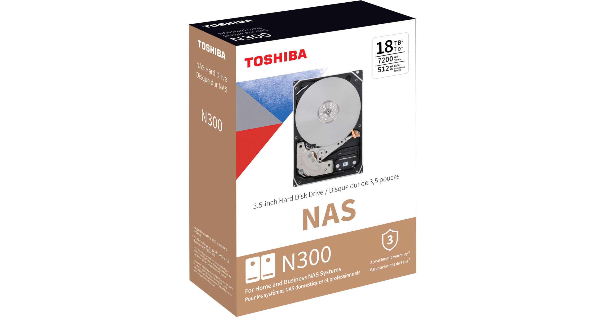 toshiba_hdwg51jxzsta_n300_performance_hard_drive_1809773 Toshiba 18TB N300 7200 rpm SATA III 3.5" - Imagen 1