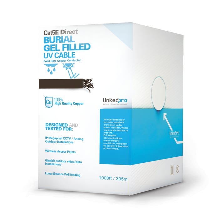 PROCAT5EGELX-l Bobina de cable de 305 m, Cat5E, con gel, para intemperie - Imagen 1