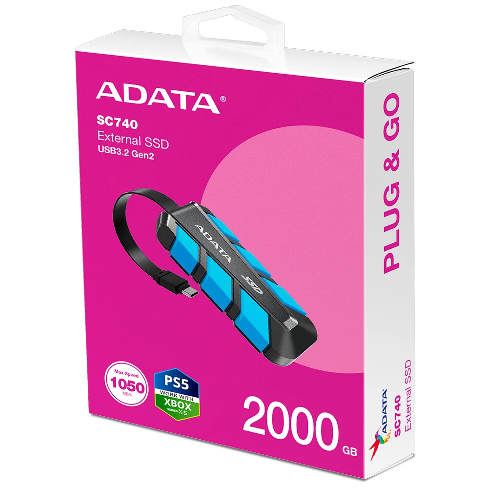 Product_2025030117501178600455.2000GB Unidad Solida Externa Adata SC740 2TB USB 3.2 (USB-C) - Imagen 1