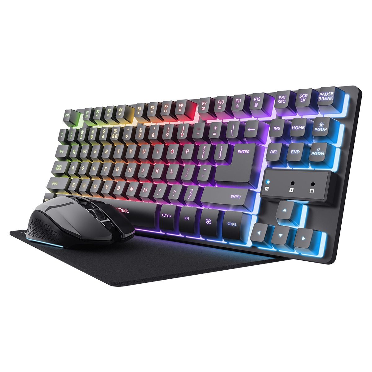 00128636005507____1__1200x1200 Combo 3 en 1 TRUST Teclado Alámbrico + Mouse Inalámbrico - Imagen 1
