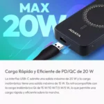 Banco De Poder Adata R0100 Inalambrico 10000mah - Imagen 2