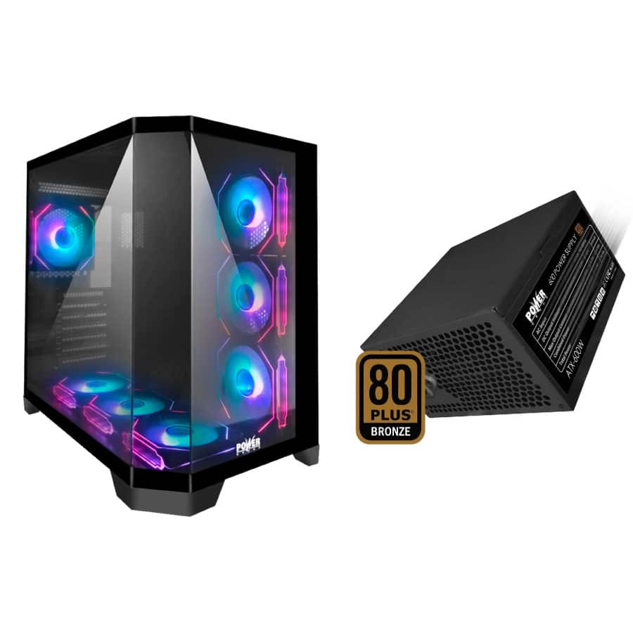W75-1-1 Combo Chasis Power Group W75+ Fuente Power Group 600 W 80 plus Bronce - Imagen 1